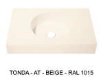 Plan vasque, bassin circulaire ⦰ 31 cm, sur mesure, Largeur 50 à 200 cm x Profondeur 40 à 60 cm, résine minérale de couleurs, Finition lisse mate, Livraison Offerte et Rapide.